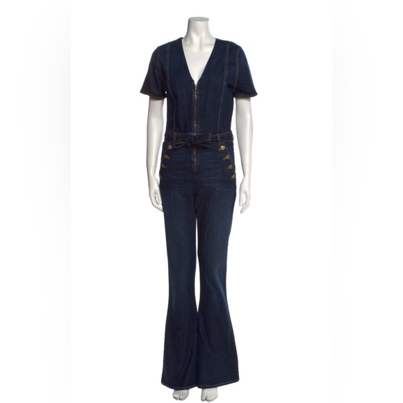 Ramy Brook Helena Dark Blue Denim Jumpsuit Size 27 - Picture 6 of 6